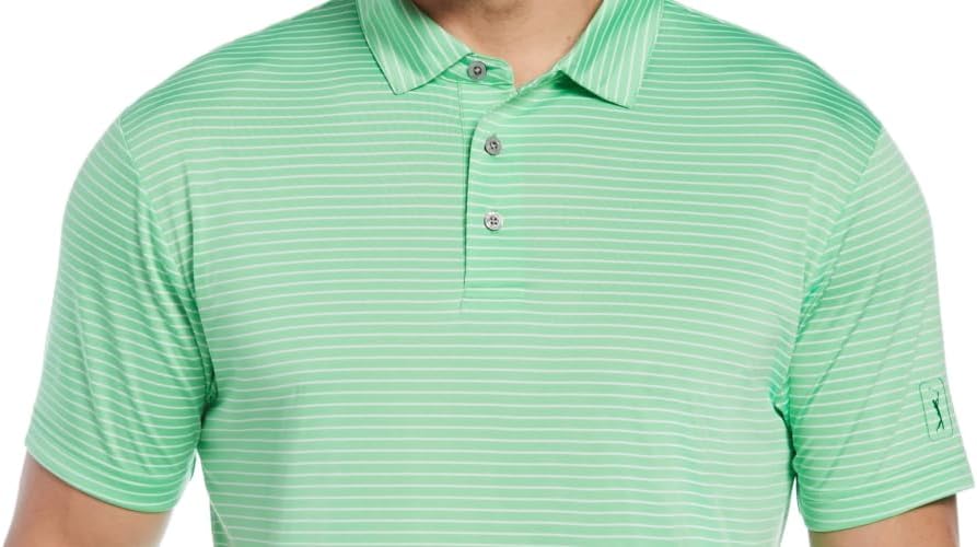 PGA Tour Mens Feeder Stripe Short Sleeve Golf Polo Shirt - Image 3