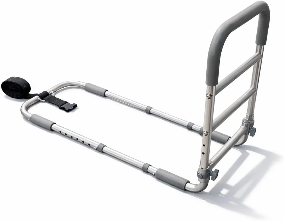 Bed Rails for Elderly Adults Safety – ASTM & CPSC Approved Adjustable Bed Rail For Seniors, Bed Cane with Non-Slip Ergonomic Handle, Fits King, Queen & Standard Size Beds, Tool-Free Assembly, 300 lbs