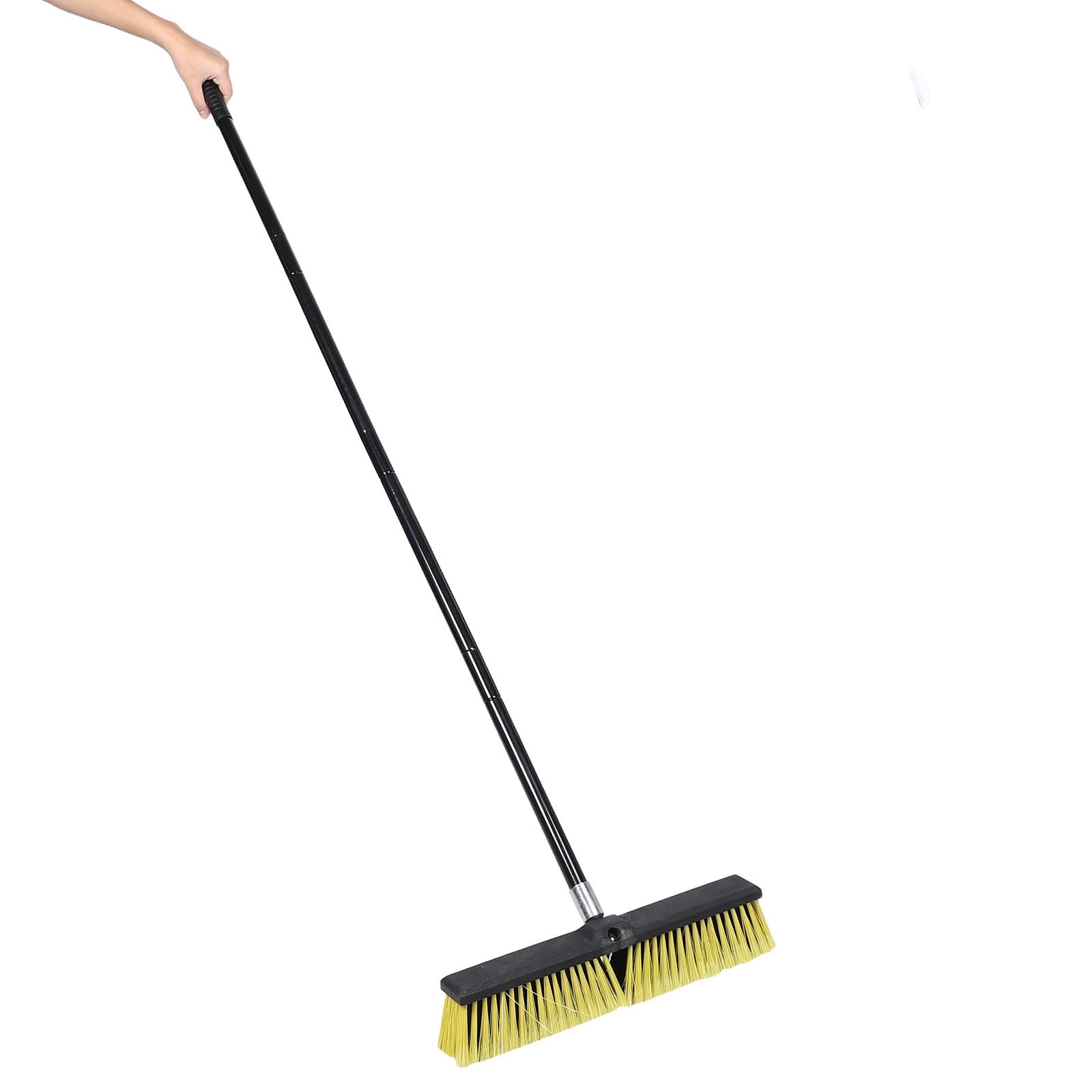 Scopa a Spinta Manico, 80cm, Pp, per Pulizia di Cemento e Pavimenti Esterni, Rimuove Polvere, Foglie e Detriti in Giardino e Cortile