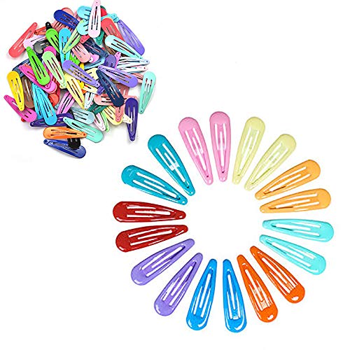 100pcs 2 Inch Hair Clips Non-Slip Metal Snap Barrettes for Girls Toddlers Kids Women Accessories 25 Colors (Assorted Color)