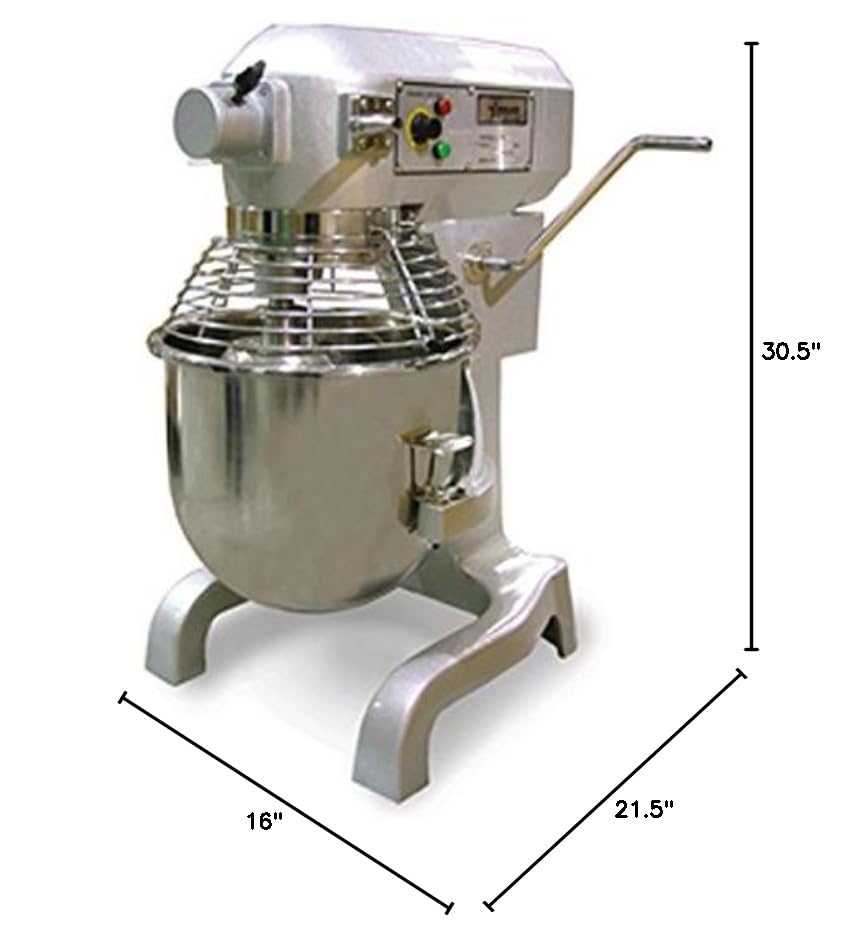 SP200AT 20 Qt Planetary Dough Mixer With Timer and Guard plus 3 Attachments