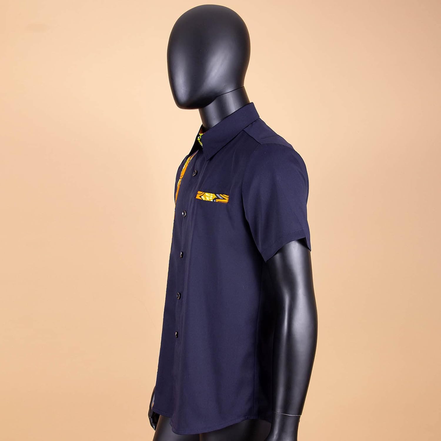 African Shirts for Men Blouse Crop Top Plus Size Casual Shirt Short Sleeve Stand Neck Ankara Clothes Print Attire