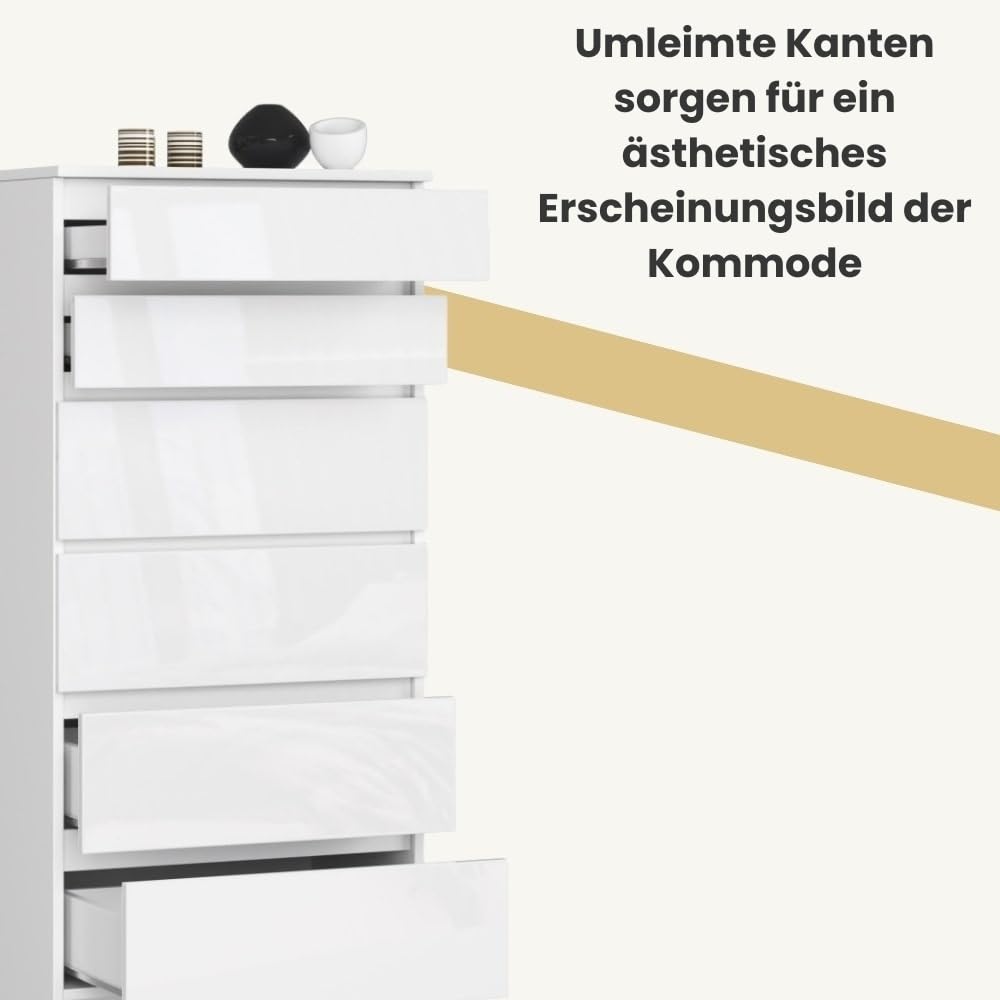 Komoda K60 z 6 szufladami, szer.60 x wys.130 x gł.40 cm, waga 43 kg