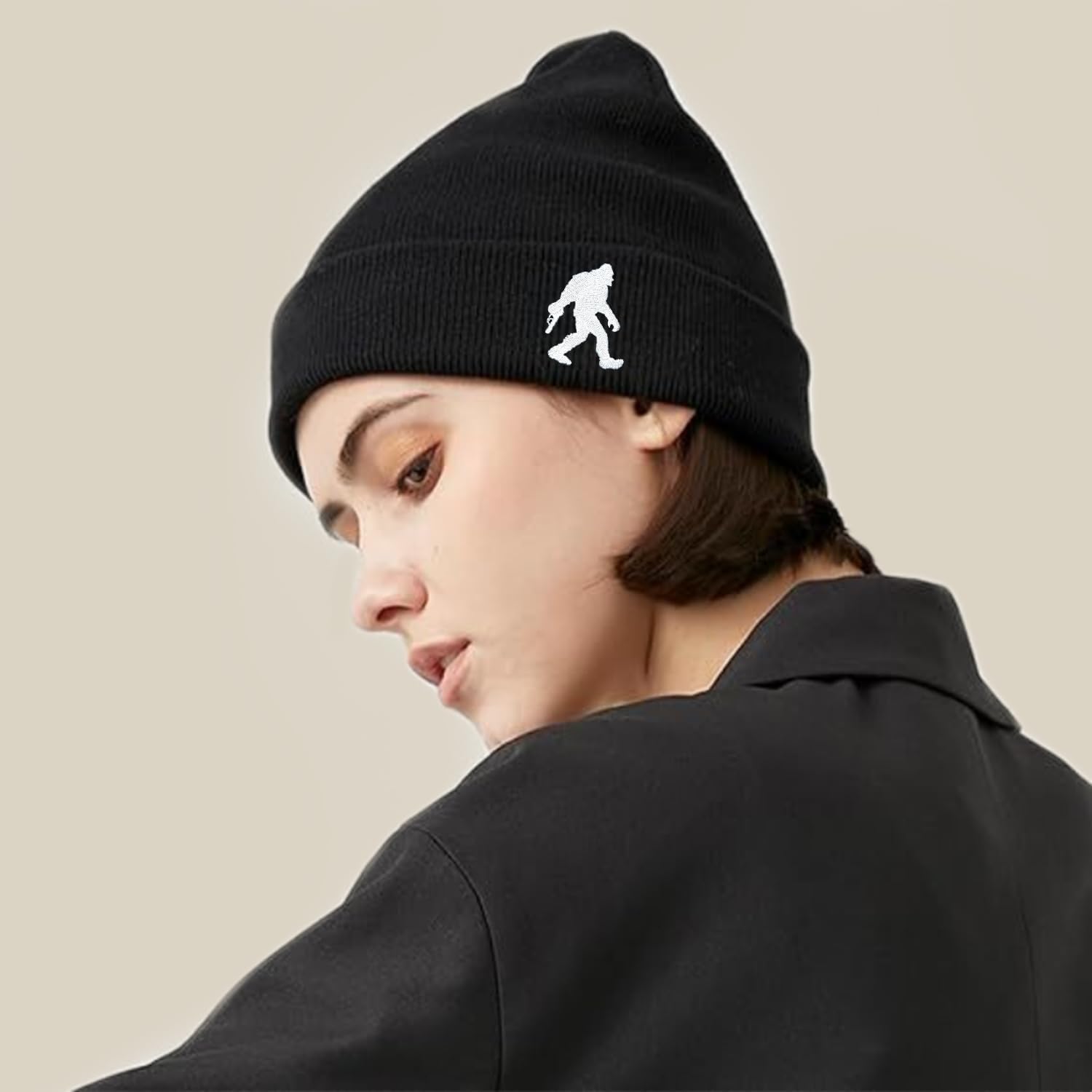 Metawu Funny Beanie Hat - Winter Warm Knitted Cap, Cute Skull Cap, Embroidery Stretchy Slouchy Beanie for Men Women Unisex - Image 7