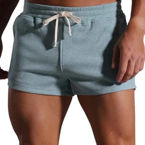 Short de sport homme en coton rayé style bermuda de jogging et course