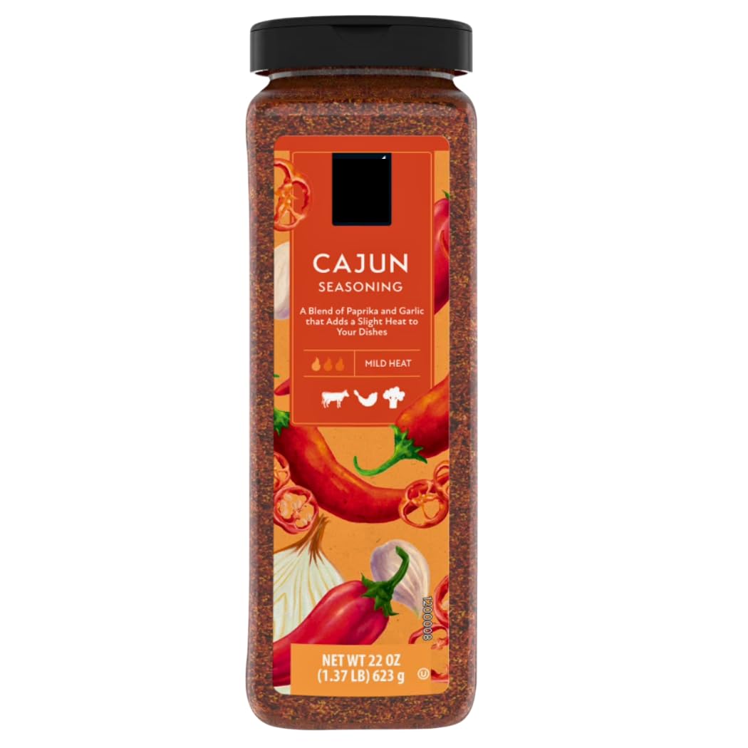 M Mark Cajun Seasoning, 22 Ounce – Authentic Louisiana Style Dry Rub & Spice Blend – Mild Heat with Paprika, Garlic & Red Pepper – Bulk Container for Seafood, Chicken, and BBQ – Kosher