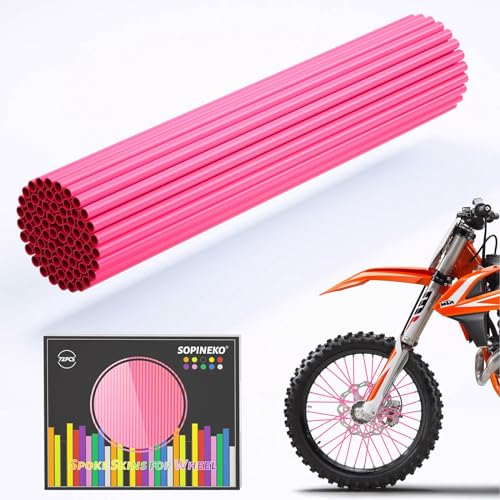 Image of 72Pcs Spoke Skins Covers Spoke Wraps Wheel Decoration for Motorcycle Bicycle Dirt Bike Wheelchair(Pink)