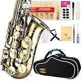 GLORY High Grade Antique Finish Series PR2, E Flat Alto Saxophone with 11reeds,8 Pads Cushions,case,carekit