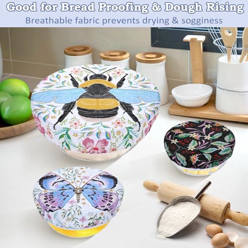 5Pcs Reusable Beeswax Elastic Bowl Covers for Bread Proofing and Food Cover - image 4