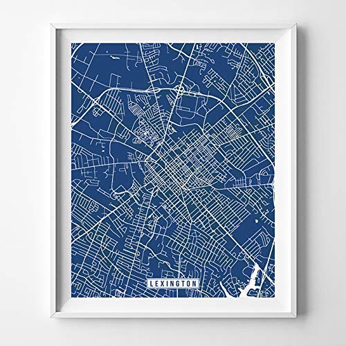 Lexington Kentucky City Street Map Wall Art Home Decor
