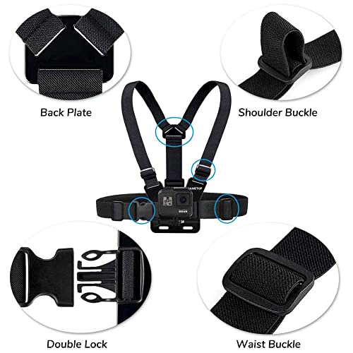 Sametop Chest Mount Strap Harness Chesty Body Mount Compatible With Gopro Hero 11, 10, 9, 8, 7, 6, 5, 4, Session, 3+, 3, 2, 1, Max, Hero (2018), Akaso, Dji Osmo Action Cameras #TOP1
