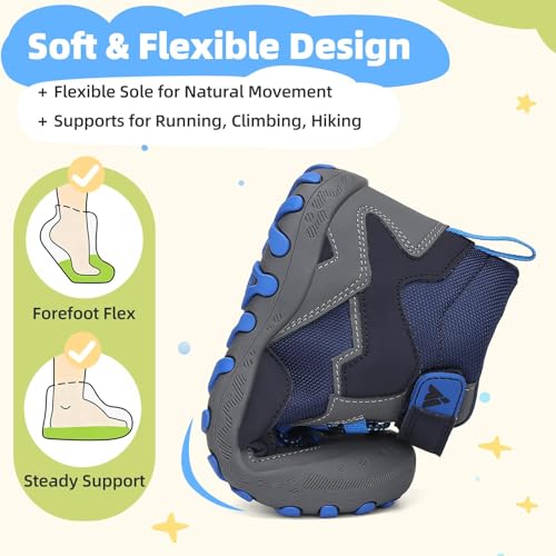 Image of Mishansha Kids Water Resistant Hiking Boots, Boys Girls Anti Collision Anti-Skid Athletic Outdoor Ankle Adventure Trekking Shoes