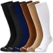 FOOTLOOSE Compression Socks Women, Men Premium Quality Knee High, Heavy Duty Compression Socks for Real Comfortable Fit 15-20 mmHg, Lightweight, Assorted Colors, Small - Medium, 6 Pairs