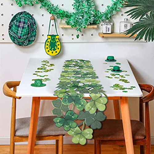 OWENIE-Embroidered-St-Patricks-Day-Table-Runner-Small-Spring-Table-Runner-36-Inches-Long-for-Coffee-Table-Applique-Cutwork-Green-Irish-Clover-Shamrock-Festival-Tabletop-Decor-13-x-36-Inches OWENIE Embroidered St Patricks Day Table Runner Small Spring Table Runner 36 Inches Long for Coffee Table Applique Cutwork Green Irish Clover Shamrock Festival Tabletop Decor 13 x 36 Inches