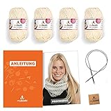 Basics: Bei einer Lauflänge von 55m auf 50g gehört das No.1 Wollknäuel zur Schnell-Strick-Wolle.