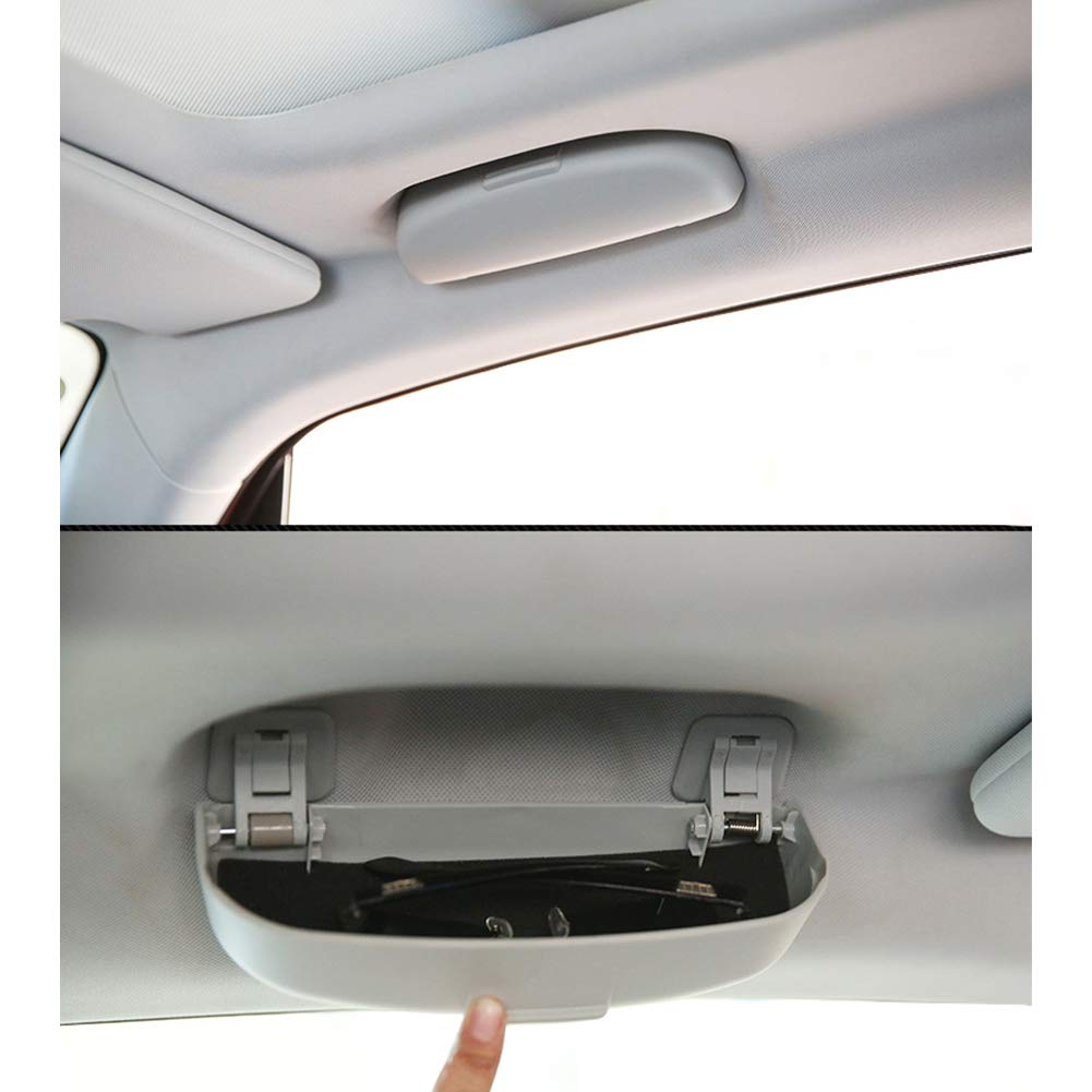 Porte-Lunettes BIBIBO Pour Jeep Renegade BU 2015-2022 – Étui Pare-Soleil Gris, Rangement Voiture Facile