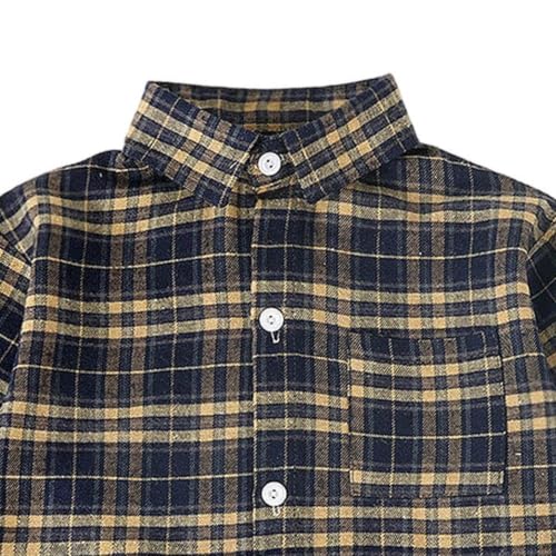 Boys Long Sleeve Button Down Shirts Plaid Casual Shirt Kids Fall Clothes - image 6