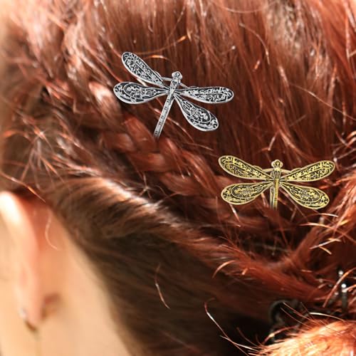 Pinzas para el cabello Mabor Dragonfly en oro y plata miniatura 5