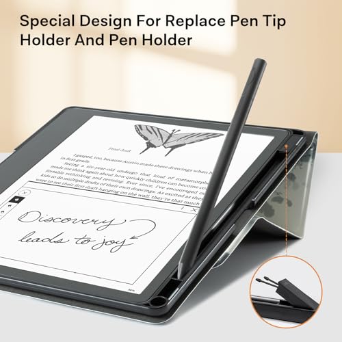 Image of CoBak Case for E-Reader - All New PU Leather Cover with Auto Sleep Wake Feature for Tablet Reader 10.2 inch 2022 & 2024 Released with Pen Holder (not Compatible with Remarkable),Ink Painting