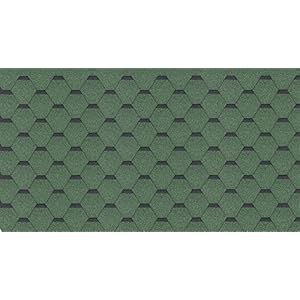 TIMBELA Bitumen shingles set Hexagonal Rock H334FBGREEN, groen bitumen dakbedekking M334FB voor tuinhuis