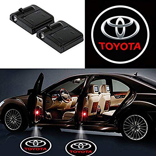 2PC Wireless Drill Free Easy Install Car Door LED Projector Courtesy Welcome Logo