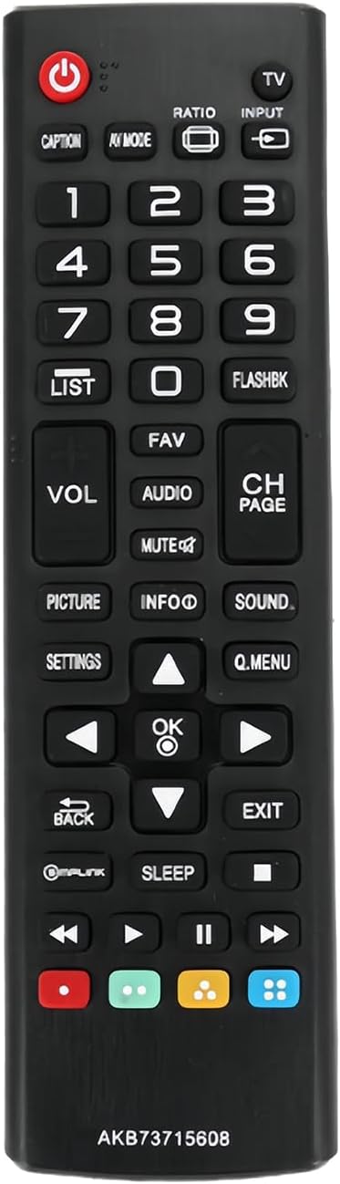 AKB73715608 Replacement Remote Control for LG LCD TV Plasma HDTV 32LH500B 32LN520B 32LN5300 32LN530B 32LN530B-UA 32LN530BUA