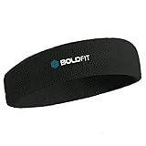 Boldfit Gym Headband for Men and Women - Sports Headband for Workout & Running, Breathable, Non-Slip Sweat Head Bands for Long Hair (Black)