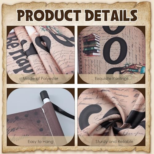 Image of Chiisong 3 Pcs Vintage Book Party Decorations Retro Book Club Banners Library Reading Porch Signs a New Chapter Hanging Flags Photo Prop Backdrop Supplies for Door Wall Yard Birthday School Classroom