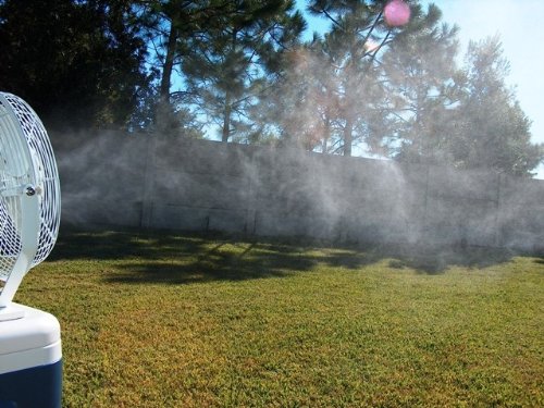 Portable Misting Fan System - Dual Purpose Outdoor Cooling and Keeping drinks cool - 15 Gallon Tank, With 14 Inch High Velocity Outdoor Rated Fan