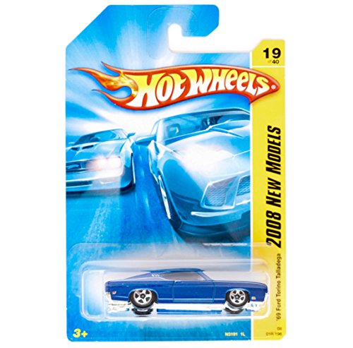 Hot Wheels 69 Ford Torino Talladega 2008 azul oscuro miniatura 1