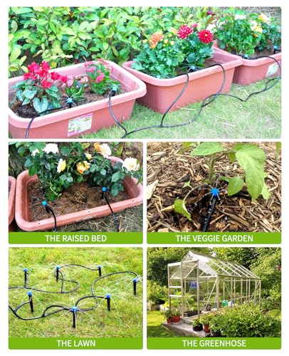 image for HIRALIY 50ft Drip Irrigation Kit Plant Watering System 8x5mm Blank Dis