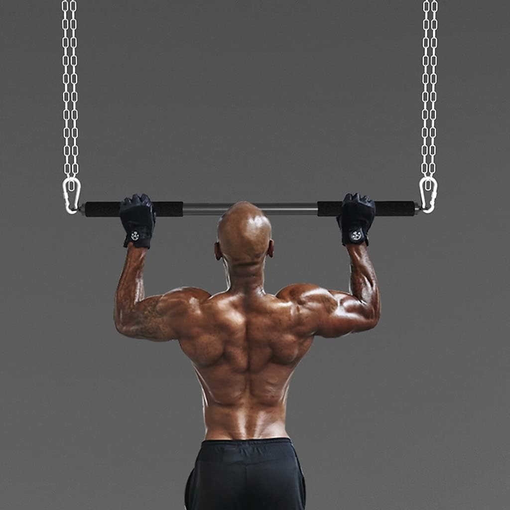 Wall-mounted Pull-up Bracket Height Adjustable Chain Horizontal Bar Indoor Suspension Fitness Horizontal Bar Strength Training Fitness Equipment Safe Load-bearing 300kg