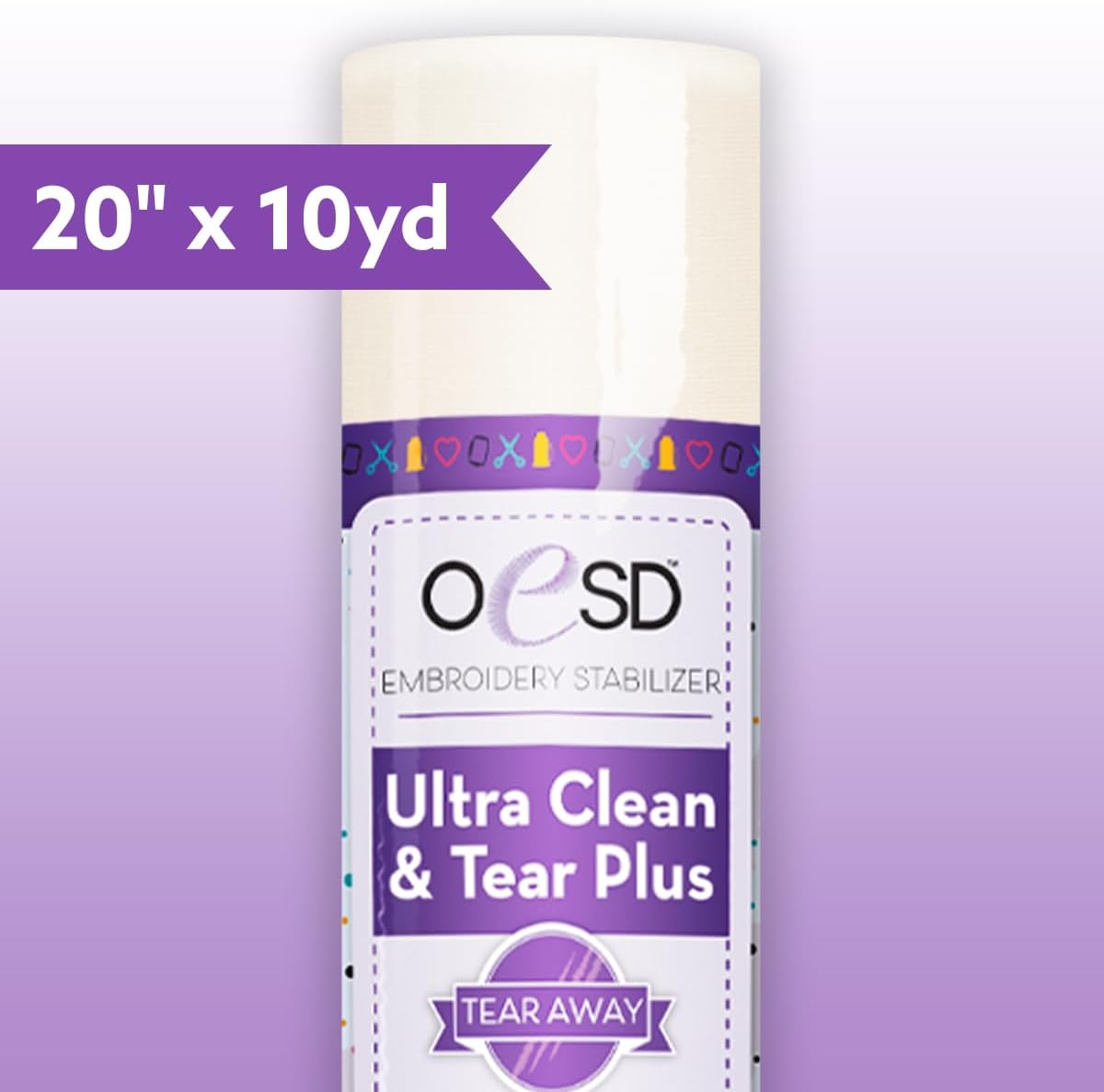 OESD Ultra Clean and Tear Plus Embroidery Stabilizer 20" x 10 Yd Roll