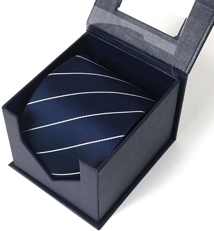 Man Business Formal Wear Oblique Stripes Tie Set Transparent Gift Box Gift-giving Wedding Festival