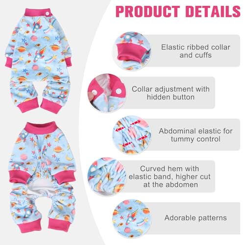 Image of BEAUTYZOO Dog Pajamas, Soft Stretchy Fleece Puppy Sweater for X-Small Dogs | Velvet Jumpsuit for Girl Boy Puppies, Breathable Pet Pjs, Warm Jammies Onesies in Cold Weather, Galaxy, Blue XS