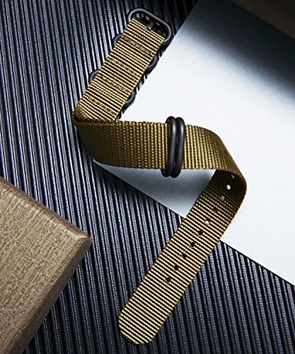 Image of BINLUN Premium Ballistic Nylon Watch Strap, Heavy Duty 5-Ring Replacement Watch Band with Stainless Steel Buckle, Durable & Comfortable Sport Band for Men Women, Fits 18-24mm