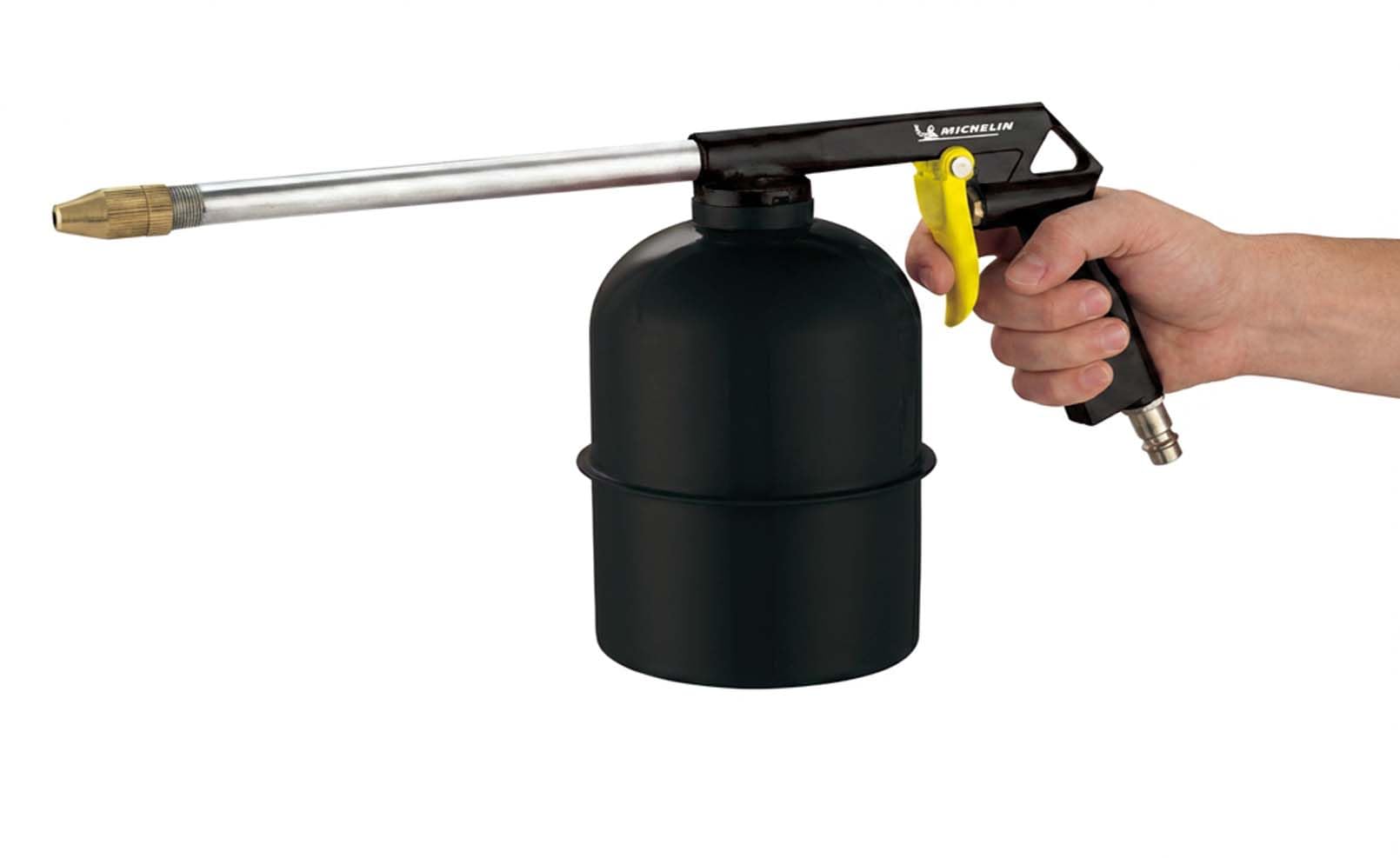 MICHELIN, Kit Accessori per Compressore 8 Pezzi (Include Tubo a Spirale 5m Completo di Attacchi Rapidi, Pistola di Gonfiaggio, Pistola di Soffiaggio, Aerografo a Gravità, Pistola di Lavaggio, 3 Ugelli
