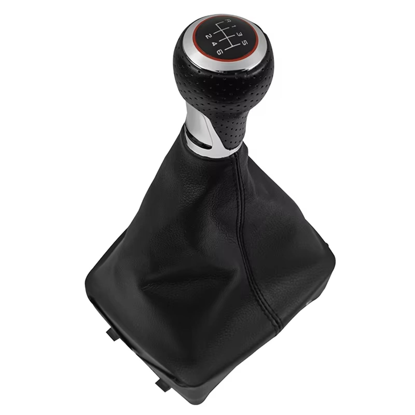 EFDDTBHE Compatible with VW for Polo 9N 9N2 2002 2003 2004 2005 2006 2007 2008 2009 5/6 Speed Car Gear Shift Knob with Gaitor Boot Cover Shifter Handle(6 Speed B0272)