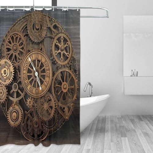 Rideau de douche steampunk imperméable et épais 182,9 cm