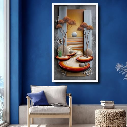 Toile nature sans cadre 40x70cm au design végétal contemporain - 4