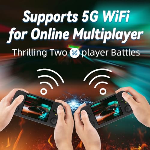 Image of RG35XX H Handheld Game Console, 3.5'' IPS Screen Retro Video Games Console, Built-in 64G TF Card 5528 Games, Support 5G WiFi Bluetooth HDMI TV Output