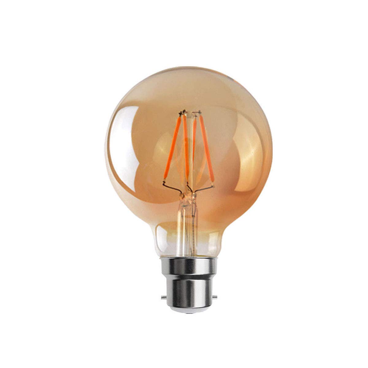 Retro Vintage LED Dimmable Globe Edison Style Filament Bulb Smoked Gold Glass E27/B22 Edison Screw [Energy Class A+] (G95 4W, B22)