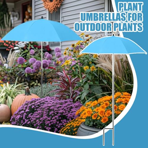 Parasol plegable de metal con estaca para flores en jardín y patio 2