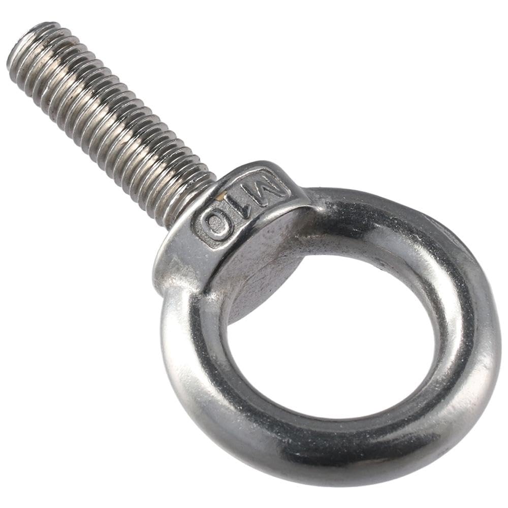Upluckey Eye Bolts 4 Pack 304 Stainless Steel Heavy Duty 3/8"x1.18" Screw Eye Hook Durable M10 Threaded Eyebolts - Image 4