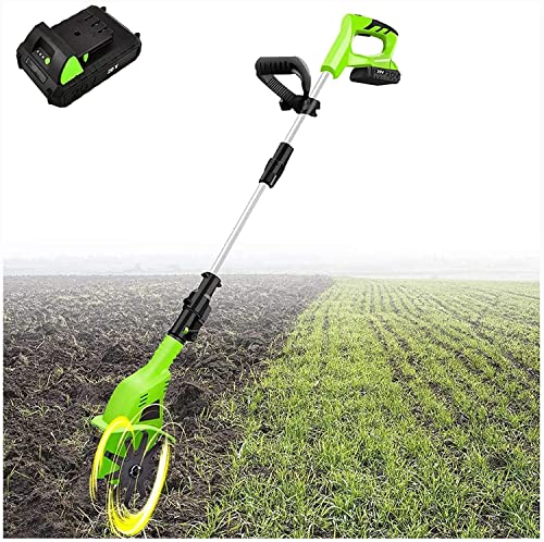 UWYTGF Garden Tiller,Cordless Rotavator, Cordless Garden Tiller Rotavator with Rechargeable Battery and Charger,Handheld Electric Cordless Front Tine Soil Cultivator