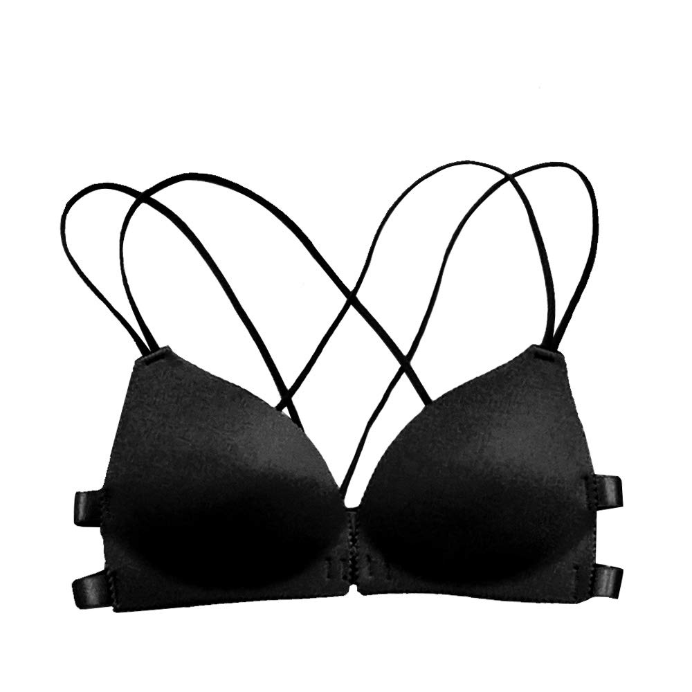 Dress CiciStrappy Back Front Closure Bra, Triangle Cup Plunge Bra, T Shirt Bra for Women