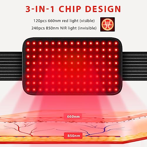 Image of Red Light Therapy Belt for Body Comfort - APP-Controlled Wearable Dual Power Modes, Ideal for Women (Black4)