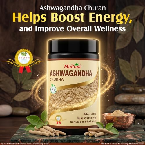 Image of Multani Ashwagandha Churna120gm | Relaxes Mind, Support Immunity, Nurtures and Revitalizes | Stamina & Strength
