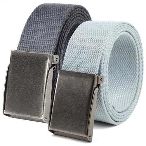 Image of Mile High Life Canvas Web Belt | Cut to Fit Up to 52 inch | Flip-Top Matte Silver Nickel Buckle 12 Colors