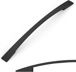 Amerdeco 10 Stück Möbelgriffe Schwarz,160mm Lochabstand,Zinklegierung Schubladengriffe & Schrankgriffe für Küchenschränke & Kleiderschränke UK0023